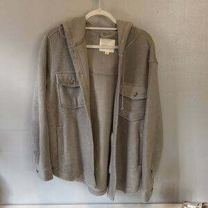 Thread & Supply Gray Hooded Shacket